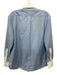 UnTuckit Size Small Blue & White Cotton Blend Long Sleeve Pintuck Collar Top Blue & White / Small