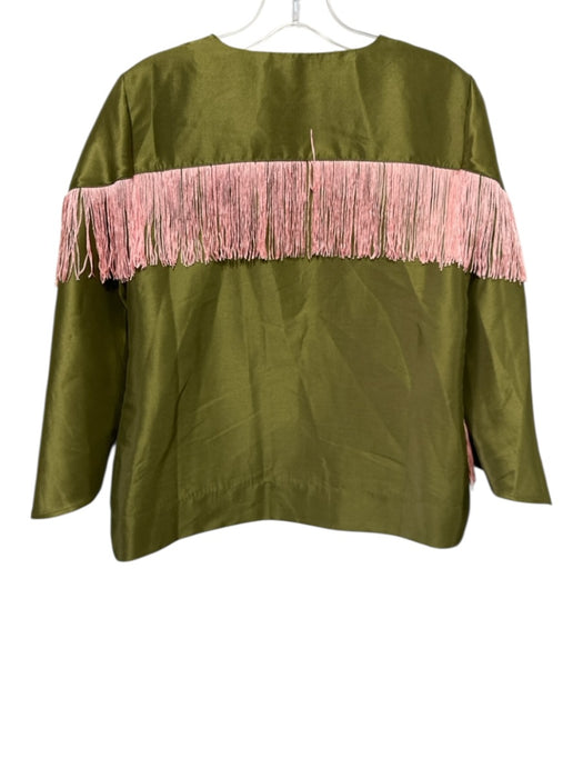 CROSBY by Mollie Burch Size XS Green & Pink Polyester Long Bell Sleeve Top Green & Pink / XS