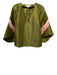 CROSBY by Mollie Burch Size XS Green & Pink Polyester Long Bell Sleeve Top Green & Pink / XS