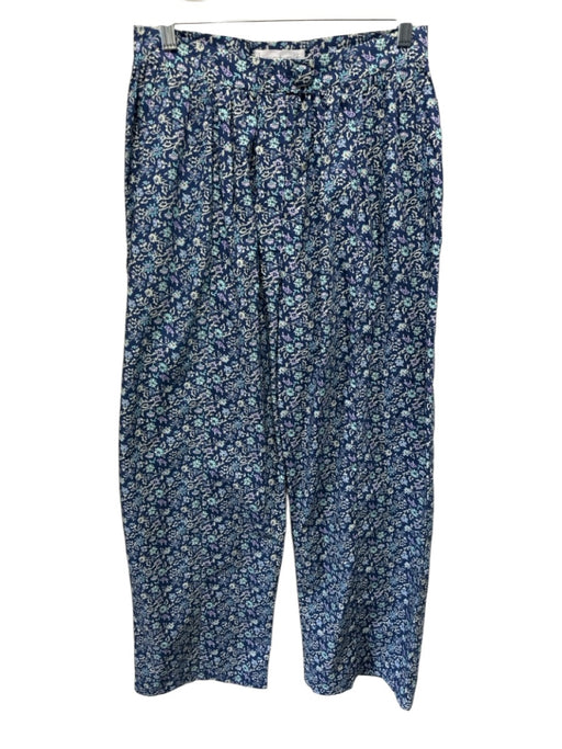 Kristinit Size Small Blue, Green, Purple Cotton High Rise Floral Pleated Pants Blue, Green, Purple / Small