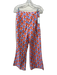 Olivia by Livro Size XS Blue, Orange, White Cotton Short Sleeve Pant Set Blue, Orange, White / XS