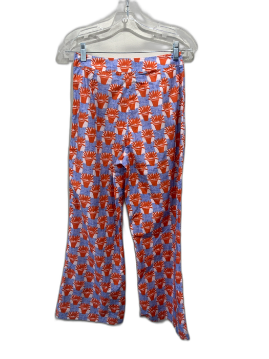 Olivia by Livro Size XS Blue, Orange, White Cotton Short Sleeve Pant Set Blue, Orange, White / XS