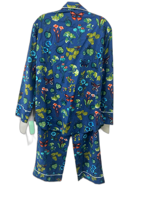 J Mclaughlin Size Small Blue, Green, Orange Cotton Long Sleeve Pajama Pant Set Blue, Green, Orange / Small