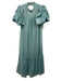Crosby Size S Blue Polyester Short Puff Sleeve Shimmer Maxi Sheer Dress Blue / S