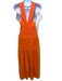 Current Air Size XS Orange Rayon & Nylon Sleeveless V Neck Maxi Fringe Dress Orange / XS