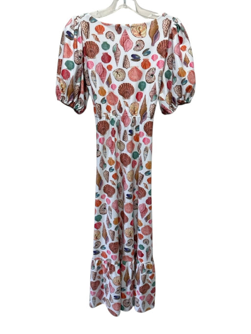Smith & Quinn Size S White & Multi Polyester & Elastane Short Puff Sleeve Dress White & Multi / S