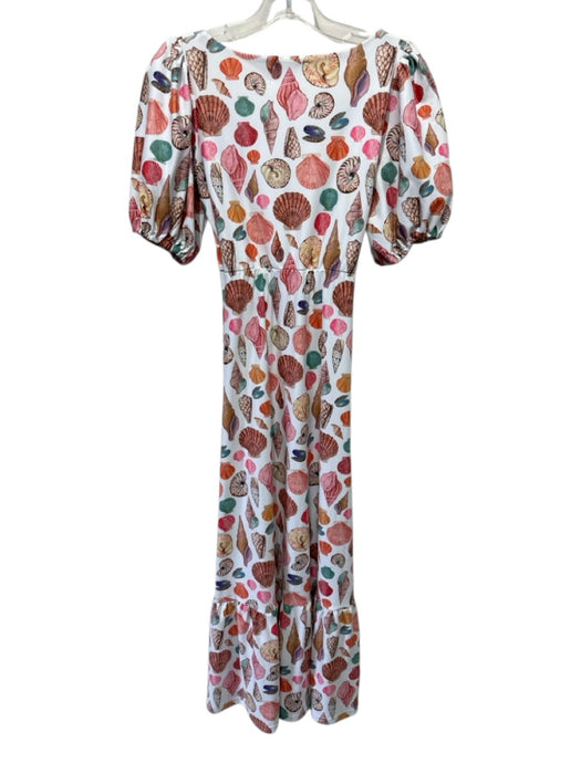 Smith & Quinn Size S White & Multi Polyester & Elastane Short Puff Sleeve Dress White & Multi / S