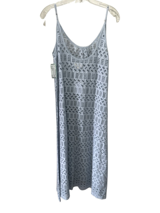 Sitano Size M Blue Cotton Sleeveless Eyelet Maxi Dress Blue / M