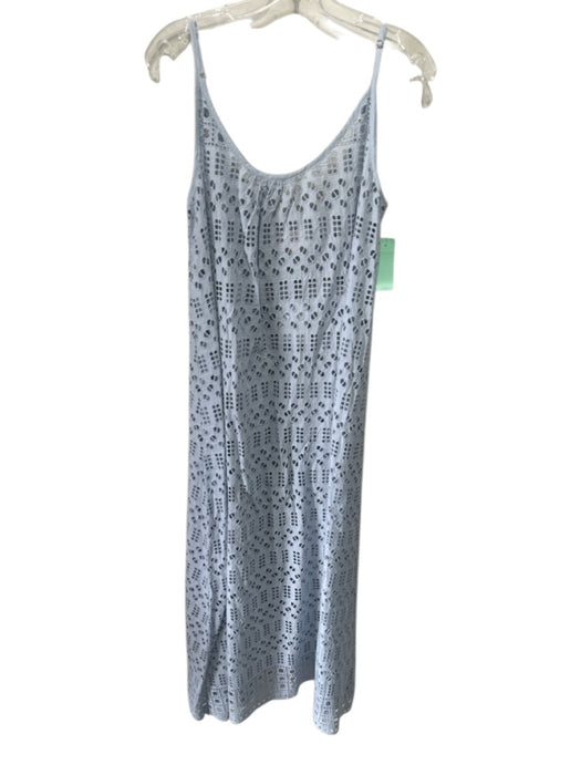 Sitano Size M Blue Cotton Sleeveless Eyelet Maxi Dress Blue / M
