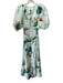 Pera Lima Size S Green & Multi Cotton Short Balloon Sleeve Nautical Maxi Dress Green & Multi / S