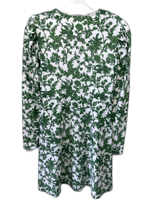 Smith & Quinn Size S Green & White Polyester & Elastane Long Sleeve Floral Dress Green & White / S