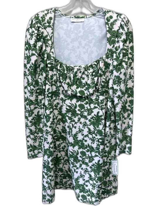 Smith & Quinn Size S Green & White Polyester & Elastane Long Sleeve Floral Dress Green & White / S