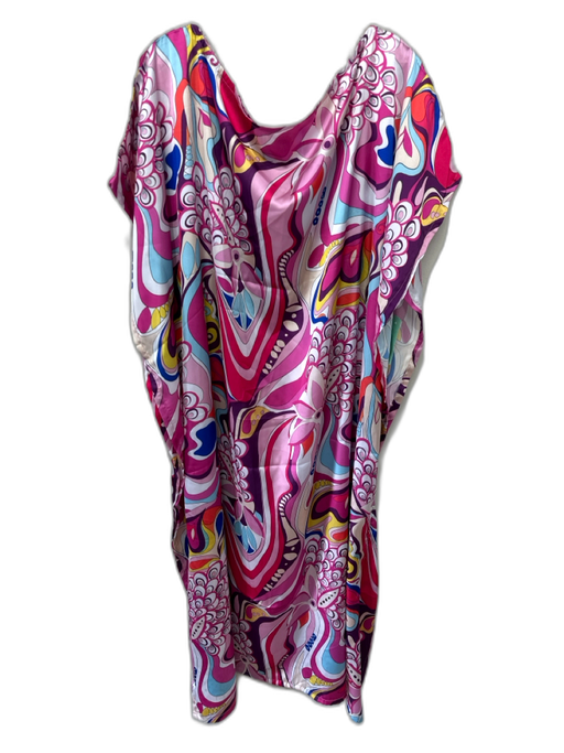 Tela Mercantile Size One Size Purple & Multi Polyester Cap Sleeve Mumu Dress Purple & Multi / One Size