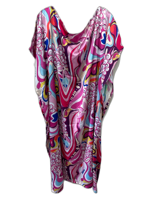 Tela Mercantile Size One Size Purple & Multi Polyester Cap Sleeve Mumu Dress Purple & Multi / One Size