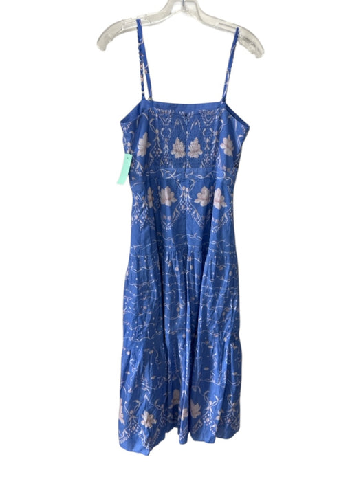Anna Cate Size S Blue & Pink Viscose & Cotton Sleeveless Floral Maxi Dress Blue & Pink / S