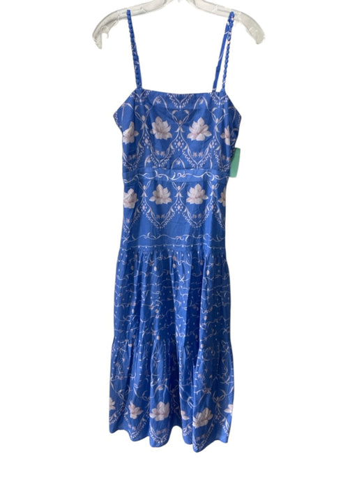 Anna Cate Size S Blue & Pink Viscose & Cotton Sleeveless Floral Maxi Dress Blue & Pink / S