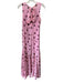 Petal + Pup Size S Pink & Brown Polyester Sleeveless Tie Neck Sheer Dress Pink & Brown / S