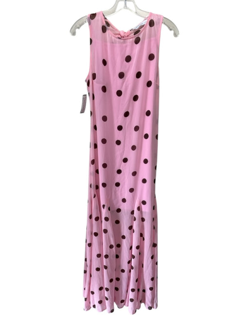 Petal + Pup Size S Pink & Brown Polyester Sleeveless Tie Neck Sheer Dress Pink & Brown / S