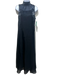 CAARA Size S Black Polyester Tie Neck Sleeveless Maxi Sheer Dress Black / S