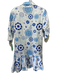 Temptation Positano Size XS White, Blue, Multi Linen Long Sleeve Floral Dress White, Blue, Multi / XS