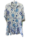 Temptation Positano Size XS White, Blue, Multi Linen Long Sleeve Floral Dress White, Blue, Multi / XS