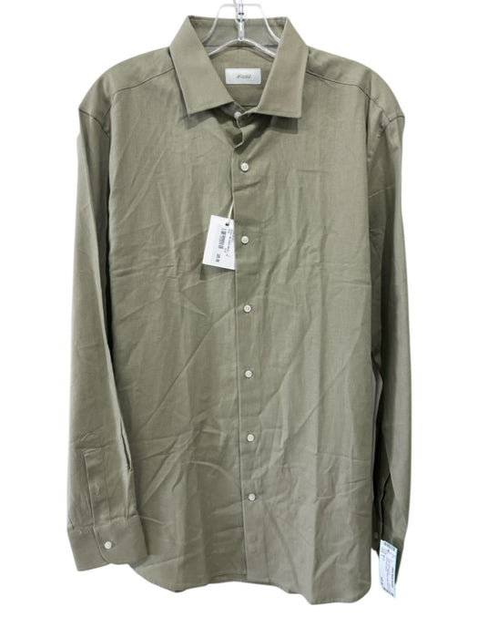 Nicolo NWT Size L Tan Cotton Blend Solid Button Up Men's Long Sleeve Shirt Tan / L