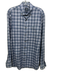 Johnnie O Size L Blue & Green Cotton Plaid Button Up Men's Long Sleeve Shirt Blue & Green / L