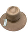 Janessa Leone Blush Beige Straw Woven Leather Strap Wide Brim Sun Hat Blush Beige / Medium