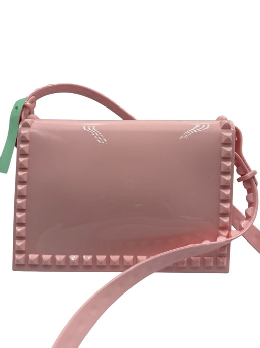 Carmen Sol Light Pink PVC Jelly Studded Magnetic Snap Flap Crossbody Bag Light Pink