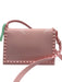 Carmen Sol Light Pink PVC Jelly Studded Magnetic Snap Flap Crossbody Bag Light Pink
