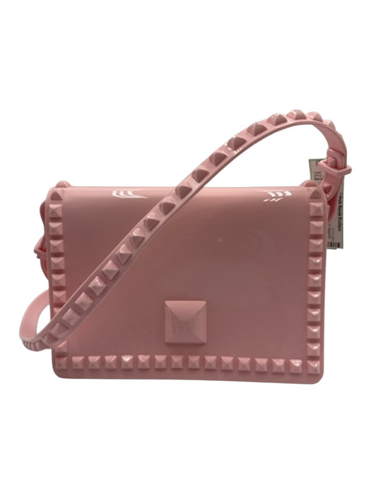 Carmen Sol Light Pink PVC Jelly Studded Magnetic Snap Flap Crossbody Bag Light Pink