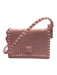 Carmen Sol Light Pink PVC Jelly Studded Magnetic Snap Flap Crossbody Bag Light Pink