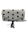 Beth Ladd White & Black Beaded Polka Dots Magnetic Snap Flap Tassel Detail Bag White & Black