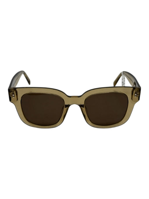 Warby Parker Olive Green Acetate Transparent Tinted Lens Sunglasses Olive Green