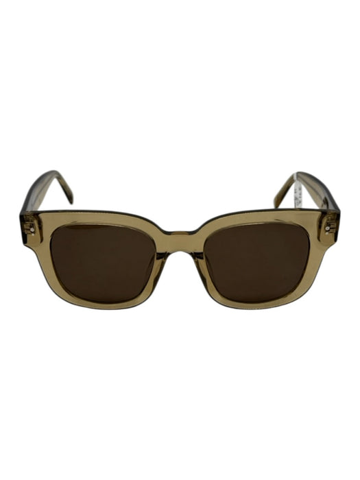 Warby Parker Olive Green Acetate Transparent Tinted Lens Sunglasses Olive Green