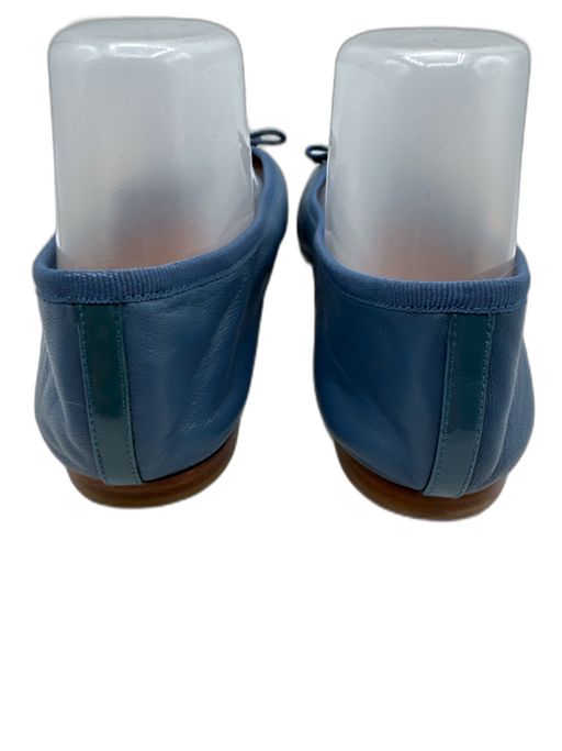 Margaux Shoe Size 39.5 Blue Leather Upper Bow detail Pump Round Toe Flats Blue / 39.5