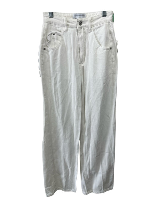 Never Fully Dressed Size 2 White Cotton Blend Denim High Waist Jeans White / 2