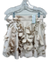 Morange Size S Beige Cotton Laser Cut Floral Applique Button Front Skirt Set Beige / S