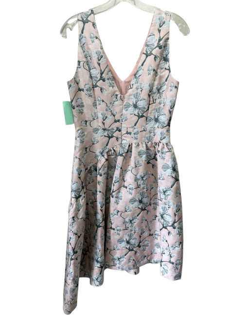 Abbey Glass Size S Pink, White & Green Polyester Floral Brocade Sleeveless Dress Pink, White & Green / S