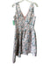 Abbey Glass Size S Pink, White & Green Polyester Floral Brocade Sleeveless Dress Pink, White & Green / S