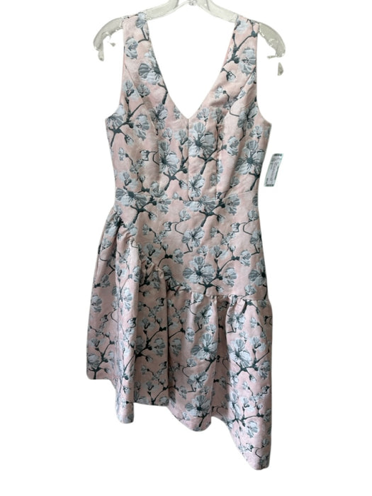 Abbey Glass Size S Pink, White & Green Polyester Floral Brocade Sleeveless Dress Pink, White & Green / S