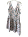 Abbey Glass Size S Pink, White & Green Polyester Floral Brocade Sleeveless Dress Pink, White & Green / S
