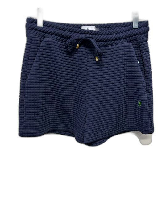 Dudley Stephens Size S Navy Blue Polyester Blend Grid Texture Lounge Short Set Navy Blue / S