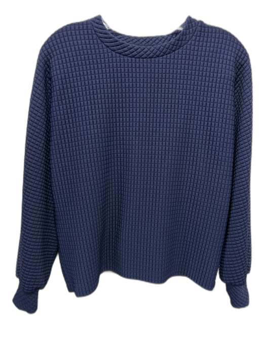 Dudley Stephens Size S Navy Blue Polyester Blend Grid Texture Lounge Short Set Navy Blue / S