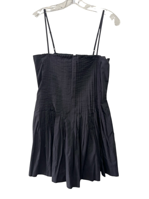 Love The Label Size S Black Cotton Spaghetti Strap Pintuck Pleats Back Zip Dress Black / S