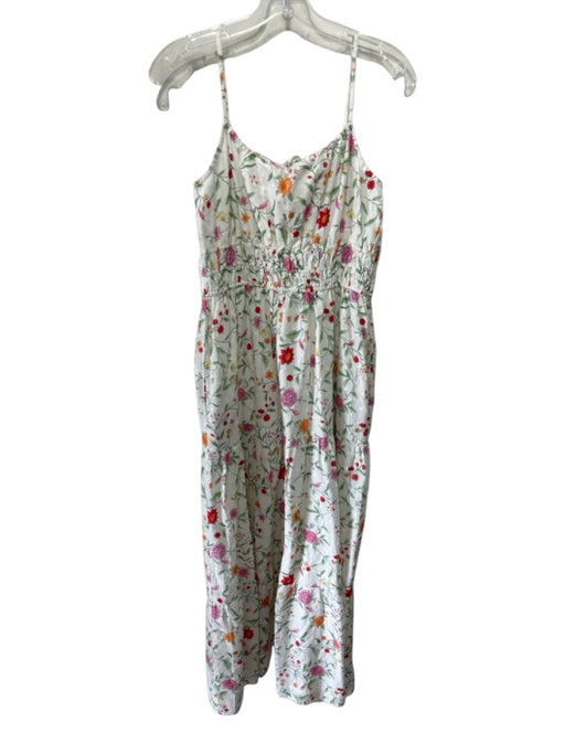 Roller Rabbit Size S White Green & Multi Cotton Floral Spaghetti Strap Dress White Green & Multi / S