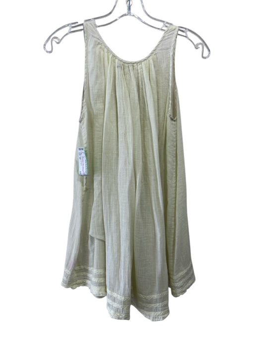 Calypso St. Barth Size XS Pale Yellow Cotton Gauze Sleeveless keyhole front Top Pale Yellow / XS