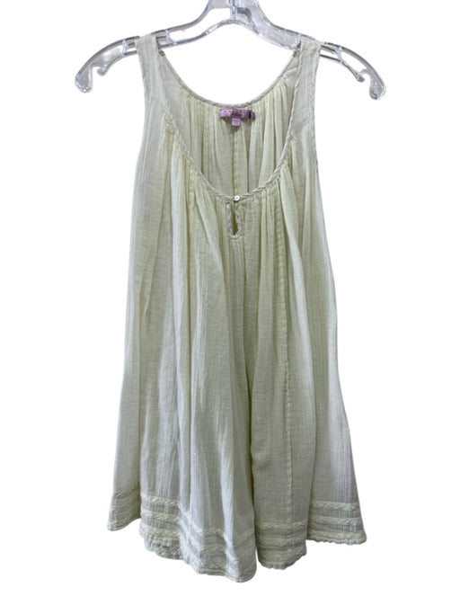 Calypso St. Barth Size XS Pale Yellow Cotton Gauze Sleeveless keyhole front Top Pale Yellow / XS