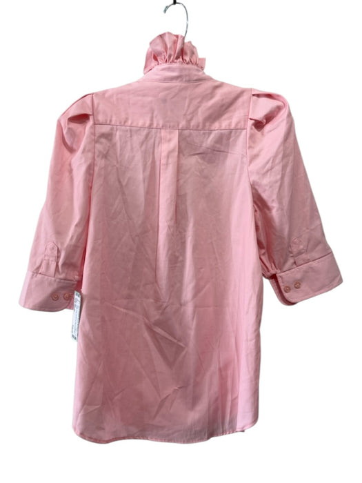 KMJ Size Small Pink No Fabric Tag 1/2 Sleeve Ruffle Collar Button Up Shirt Top Pink / Small