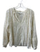 Cleobella Size S Cream White Cotton Floral Eyelet Long Balloon Sleeve Top Cream White / S